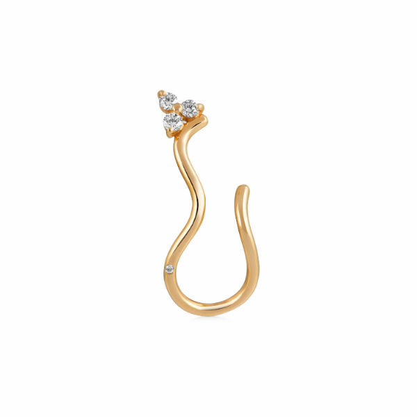 Fryd Wave 18K Guld Ørestik m. Diamanter