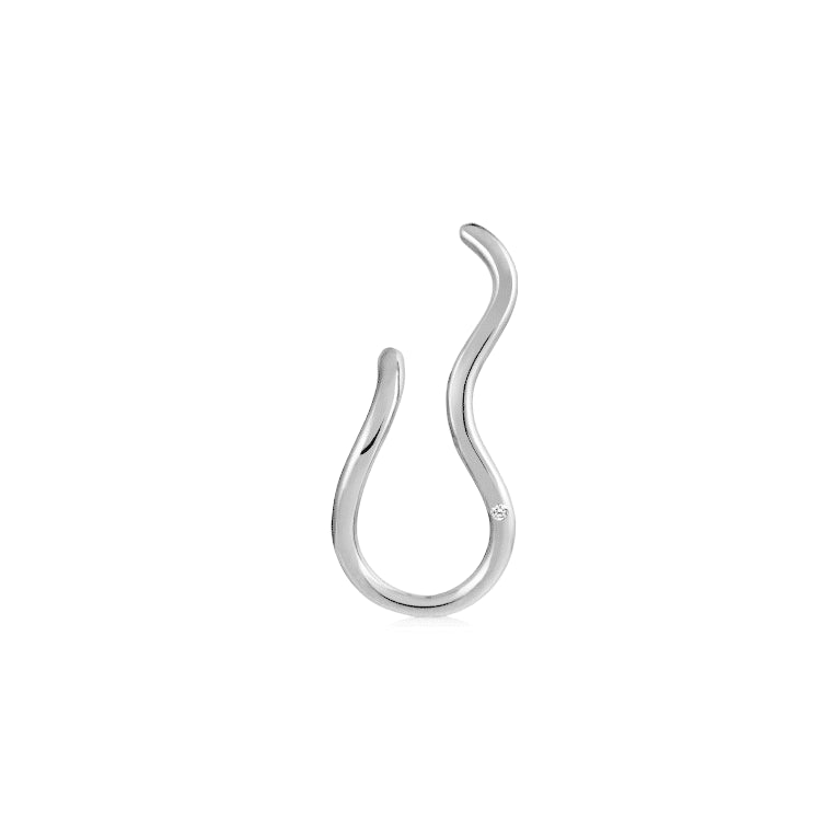 Fryd Wave 18K Hvidguld Ørestik m. Diamant