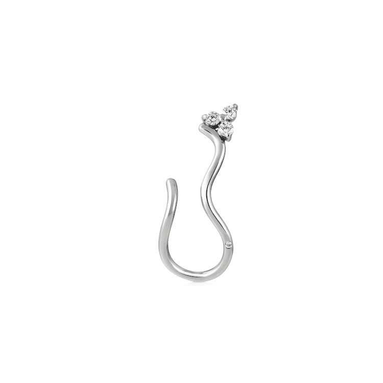 Fryd Wave 18K Hvidguld Ørestik m. Diamanter