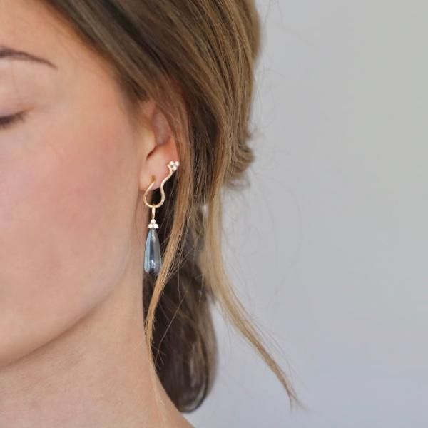 Fryd Wave 18K Gold Stud w. Diamonds