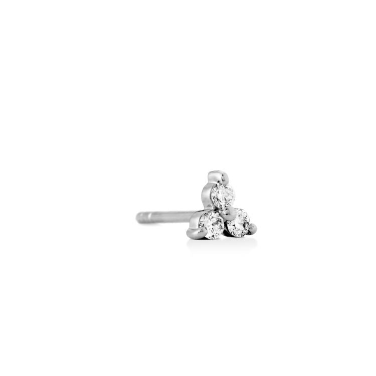 Fryd Lille 18K Hvidguld Ørestik m. Diamanter