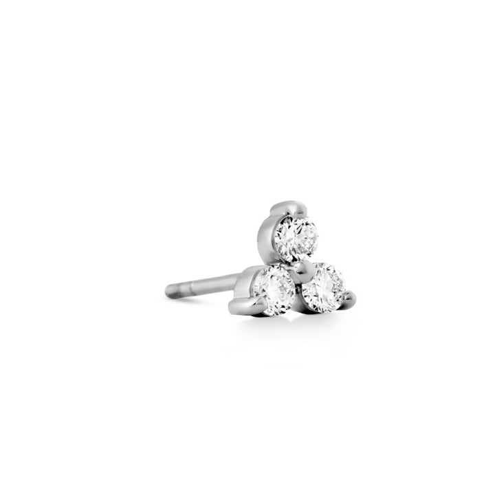 Fryd Large 18K Whitegold Stud w. Diamonds