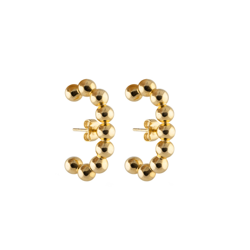 Bubble C 18K Gold Plated Hoops