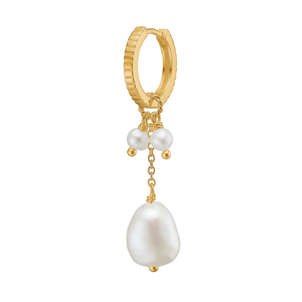 Charm Freshwater 18K Gold Plated Pendant w. Pearls