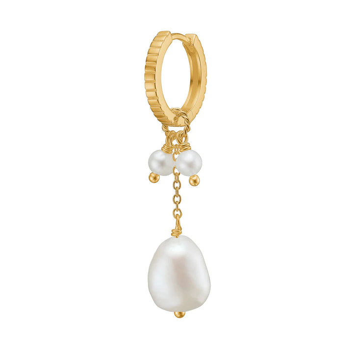 Charm Freshwater 18K Gold Plated Pendant w. Pearls