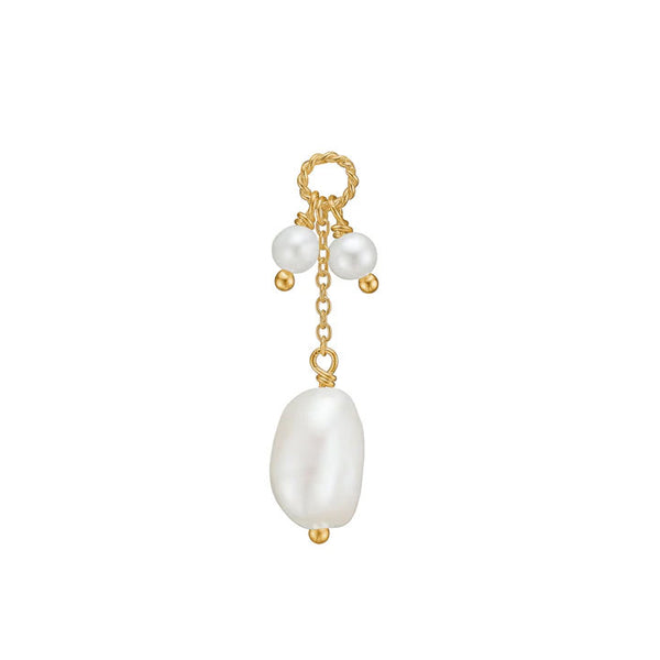 Charm Freshwater 18K Gold Plated Pendant w. Pearls