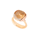 Lotus 3 18K Guld Ring m. Kvarts & Diamanter
