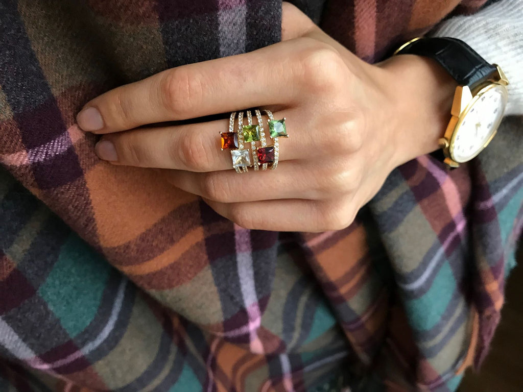 Firenze Ring Gold, White, Red