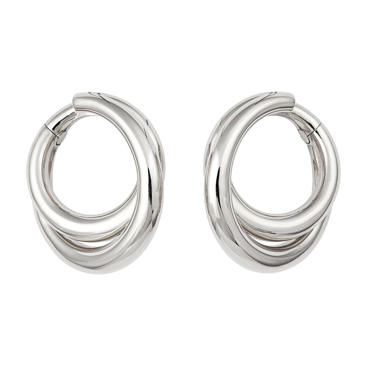 Infinity Loop Big Plain 18K Whitegold Hoops