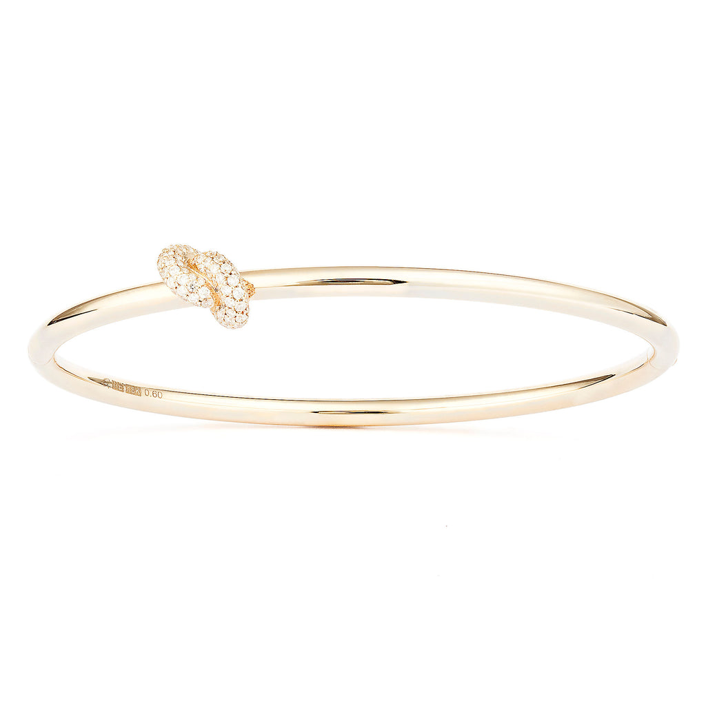 Legacy Knot 18K Gold Bangle w. Diamonds
