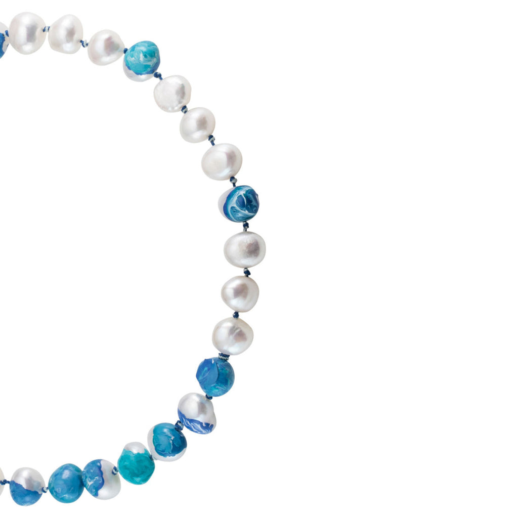 Choker Bahía Blue 18K Gold Plated Necklace w. Pearls