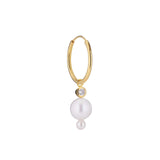 Horizon 18K Gold Plated Hoop w. White Pearls