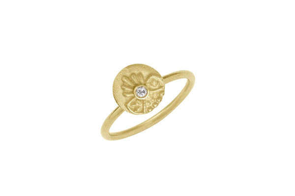 Floretine 18K Guld Ring m. Diamant