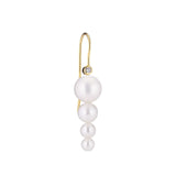 Pelota Hook 18K Gold Plated Earring w. White Pearls