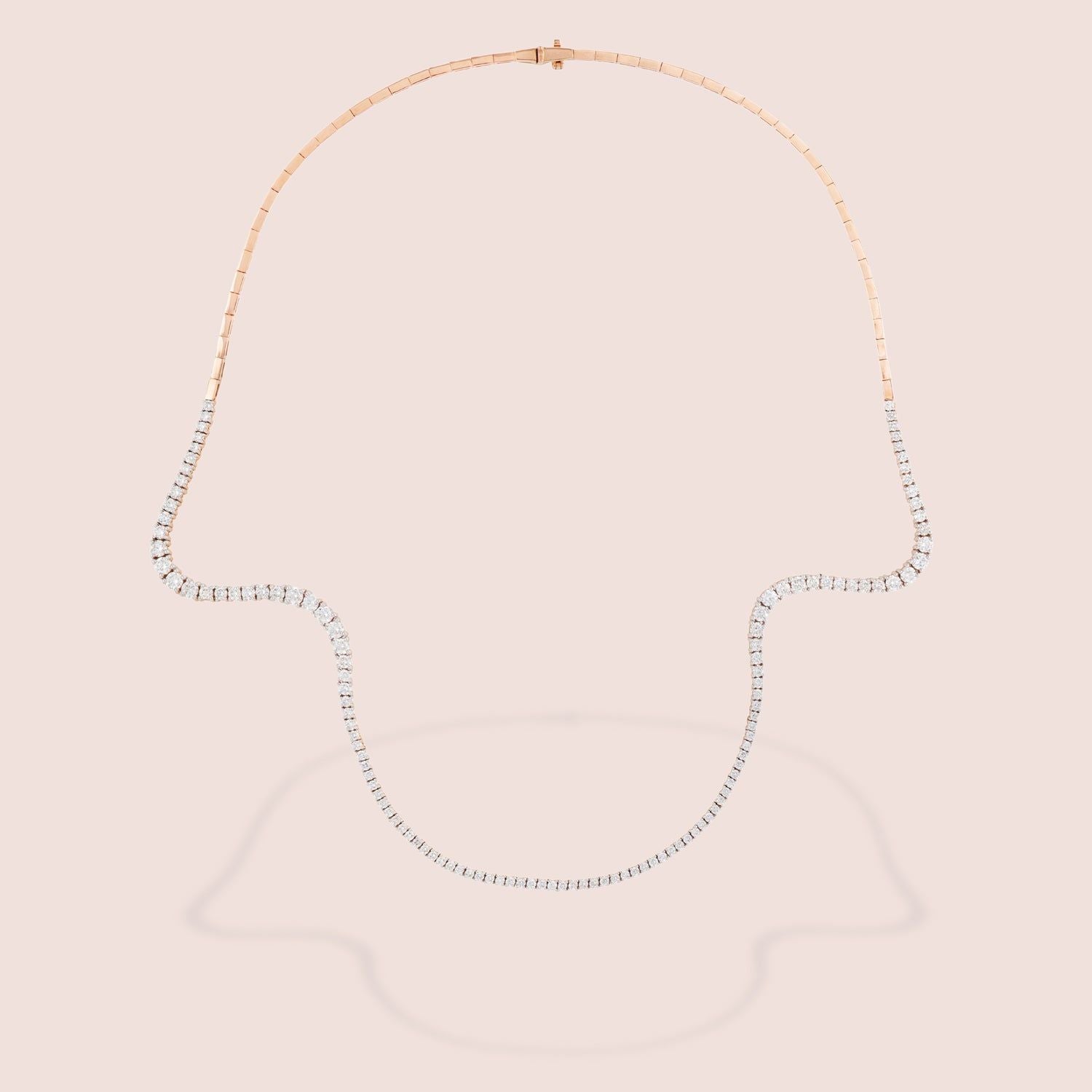 Aurora Half 18K Rosegold Necklace w. Diamonds