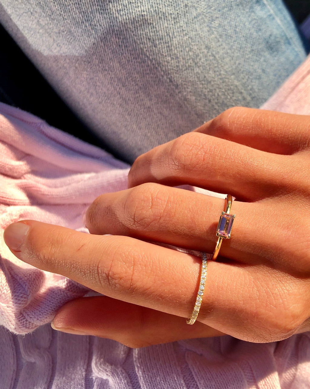 Nord Pink S 18K Whitegold Ring w. Tourmaline & Diamond