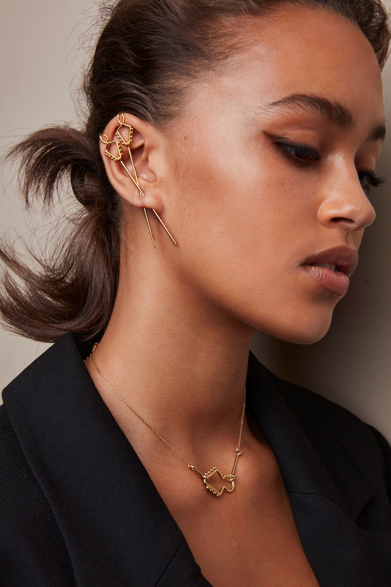 Sahra Extended Earring Gold Plated
