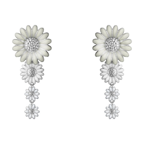 Georg Jensen Daisy x Stine Goya Silver White Earrings The Jewellery Room