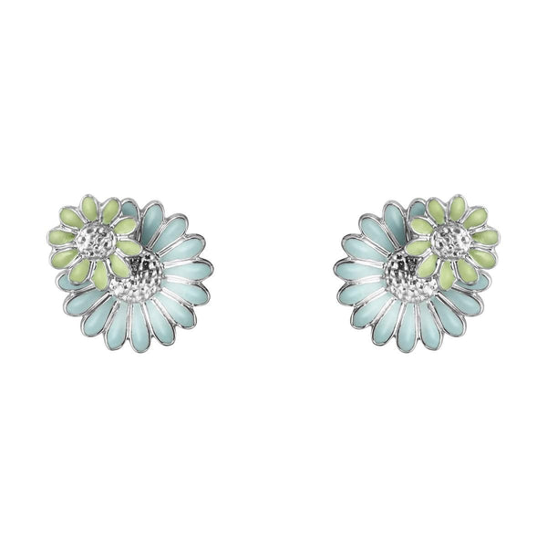 Daisy x Stine Goya Silver, Blue & Green Earrings