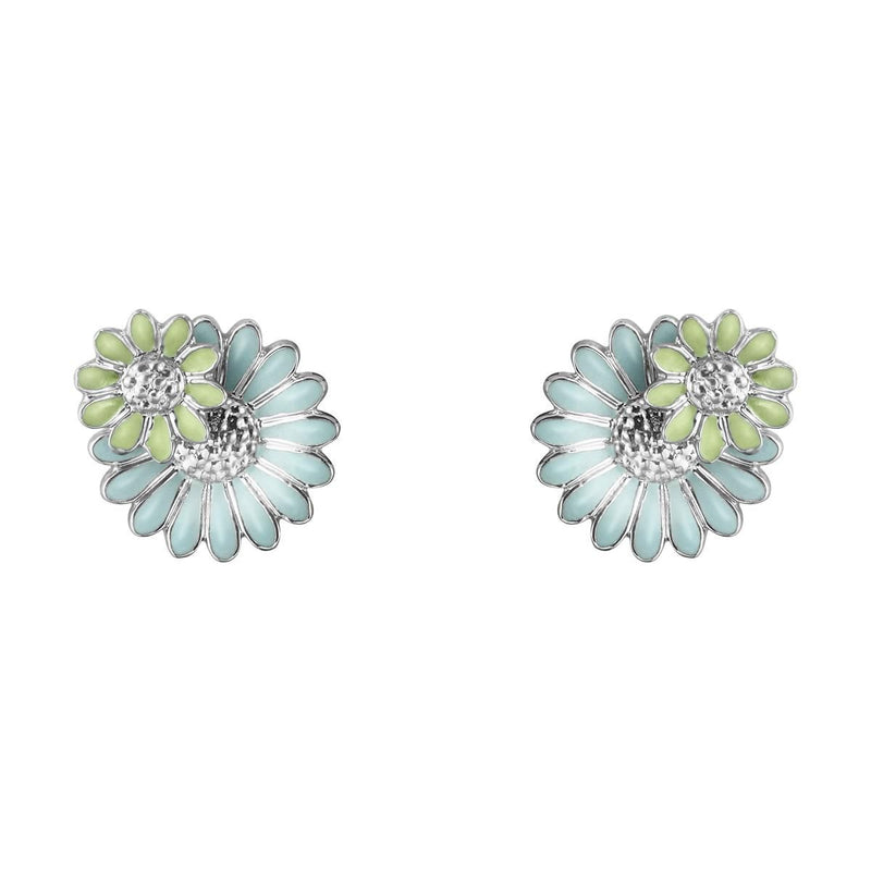 Daisy x Stine Goya Silver, Blue & Green Earrings