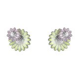 Daisy x Stine Goya Silver, Green & Pink Earrings