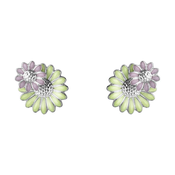 Daisy x Stine Goya Silver, Green & Pink Earrings