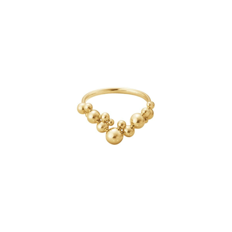 Moonlight Grapes 18K Gold Ring w. Gold beads