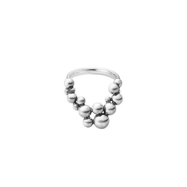 Moonlight Grapes Silver Ring w. Silver beads