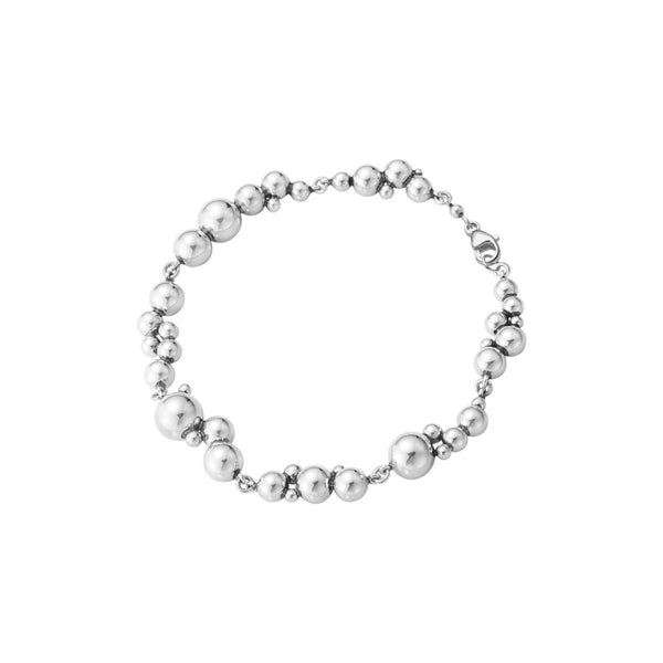 Moonlight Grapes Silver Bracelet w. Silver Beads