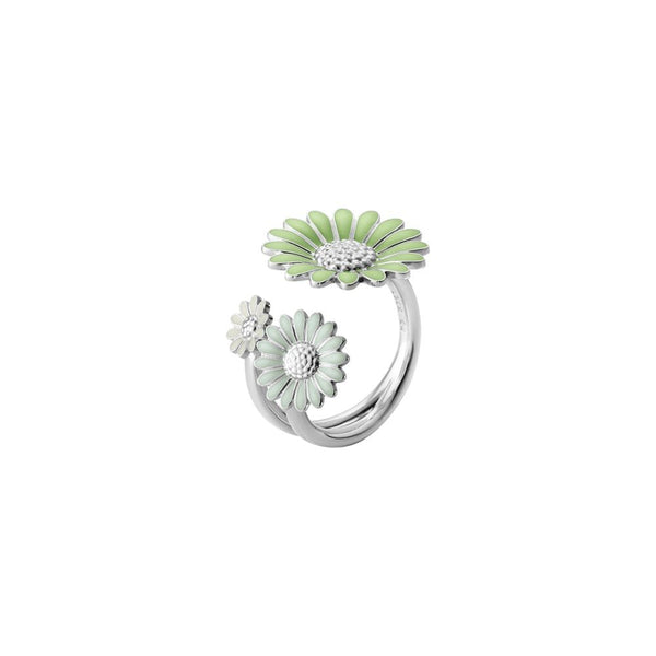 Daisy x Stine Goya White & Green Silver Ring