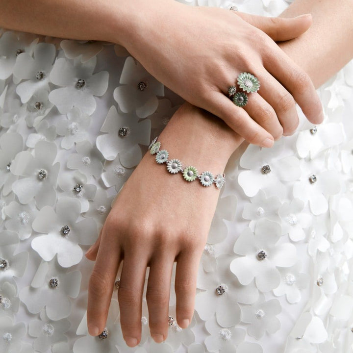 Daisy x Stine Goya Green Silver Ring