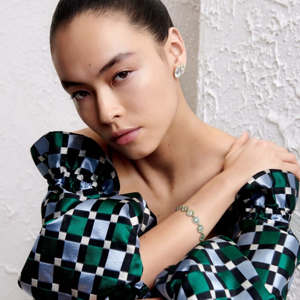 Daisy x Stine Goya Green Silver Bracelet