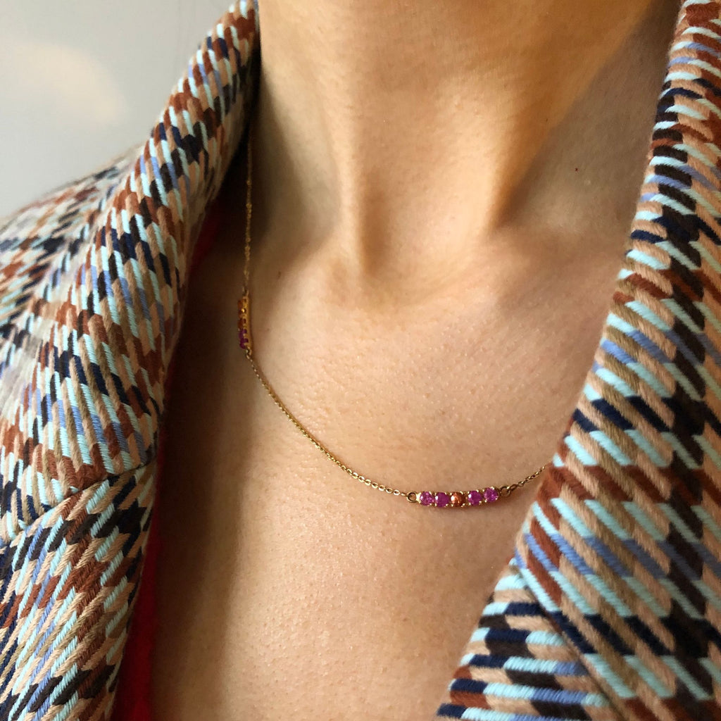 Janni 18K Gold Necklace w. Sapphires