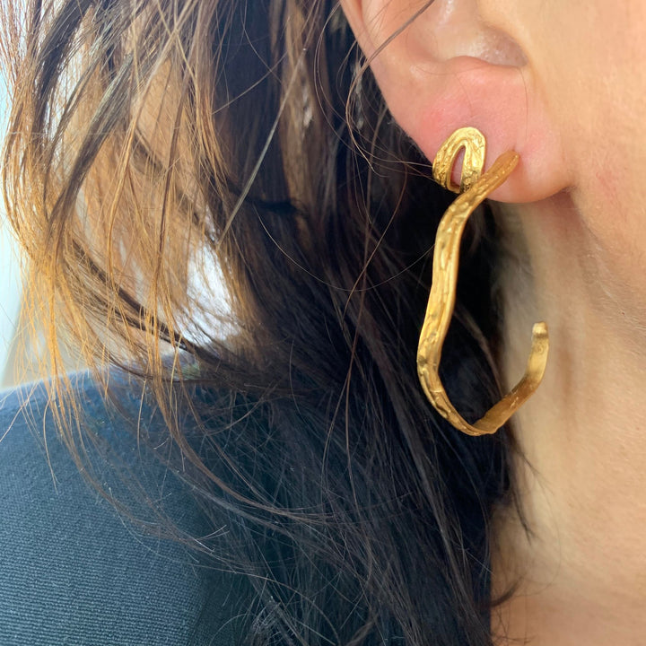 Wave Hoops goldplattiert