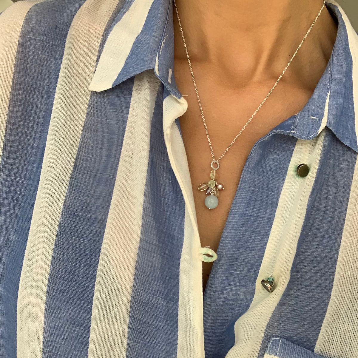 Piccolo Silver Necklace w. Gemstones