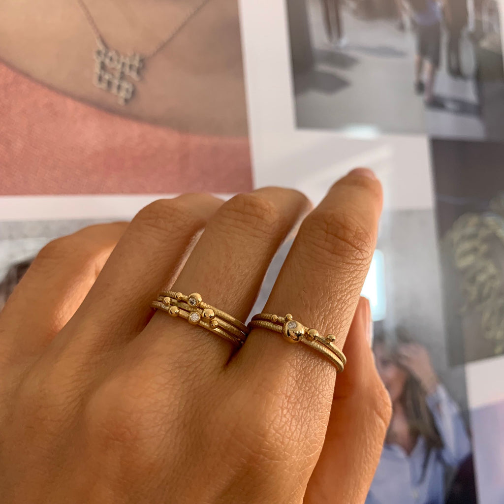 Delphis dots 18K Guld Ring m. Diamant