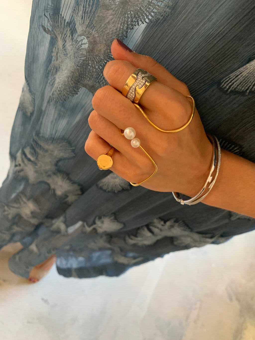 Fusion End 18K Gold Rings