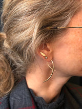 Little flame 18K Rosegold Earrings w. Lab-Grown Diamonds