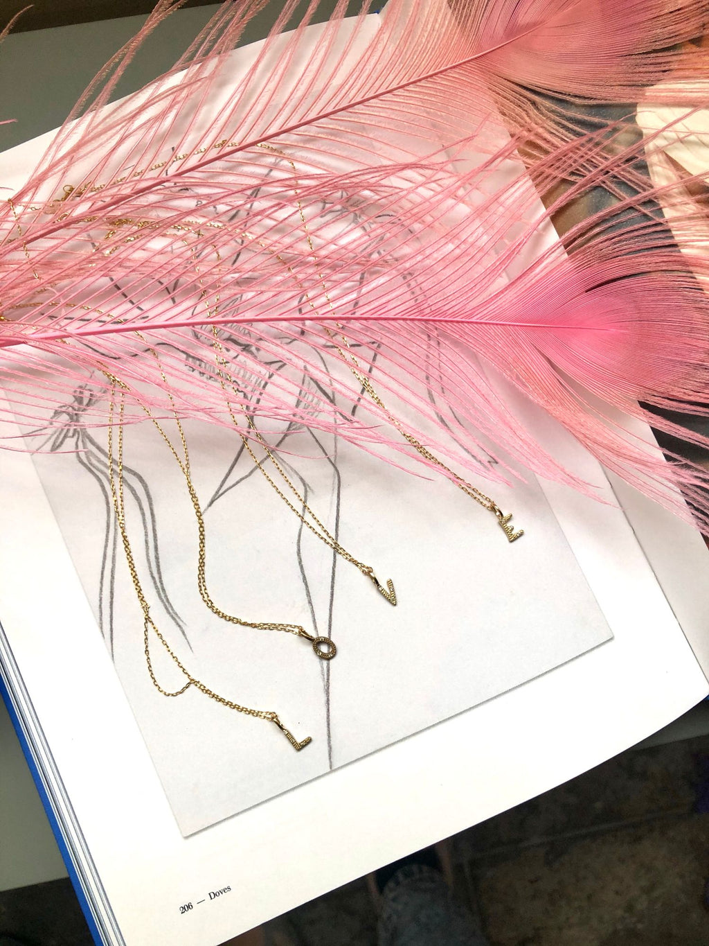 Letter L 10K Gold Pendant w. Diamonds