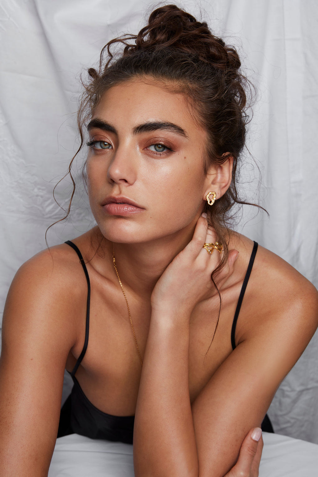 Stellar Gold Plated Earring w. Zirconia