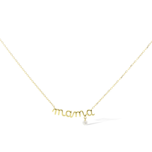 Mama Halskette aus 18K Gold, Weißgold oder Rosegold I Diamant