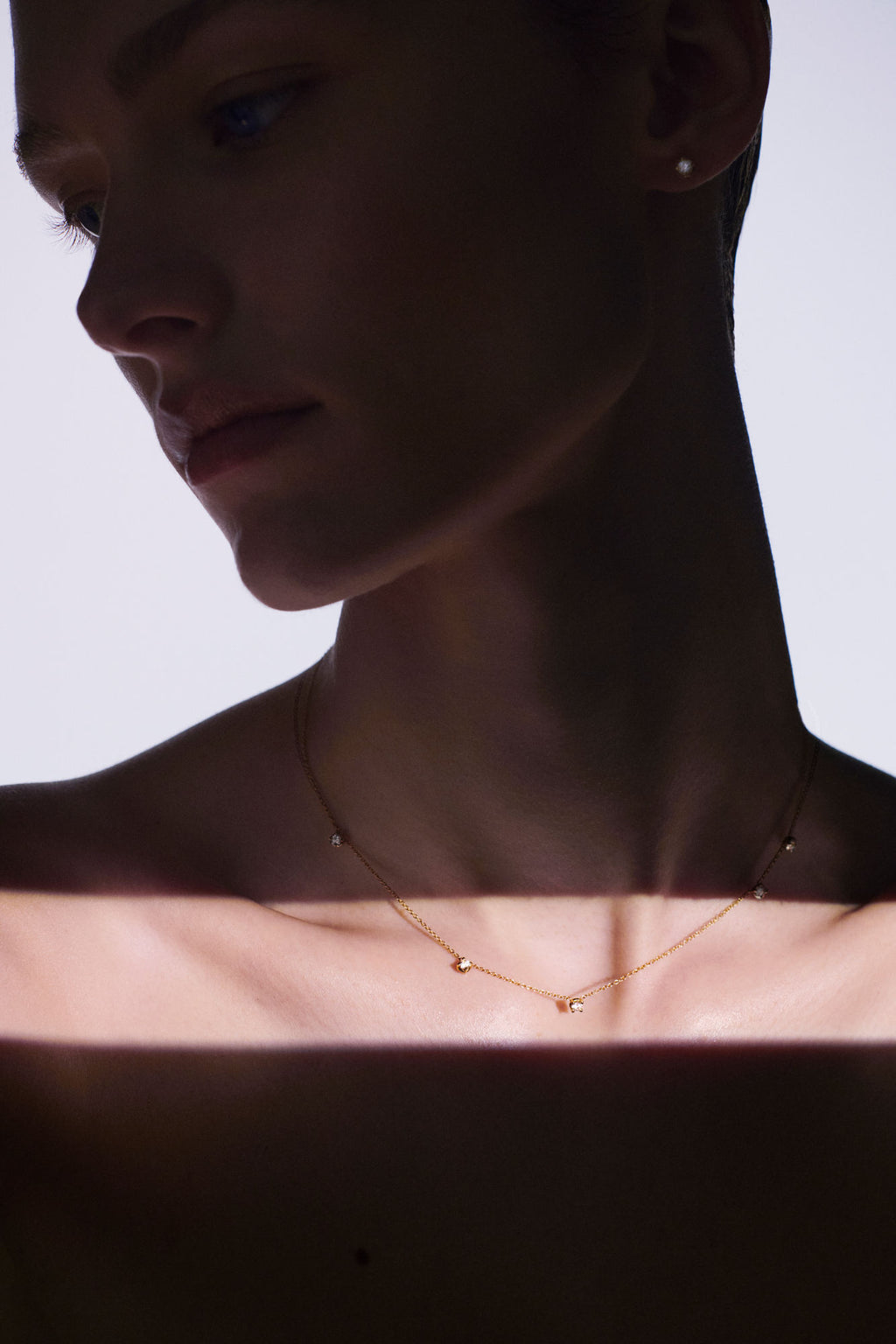 Stellar Five Star Assymetric 18K Gold Necklace w. Diamonds