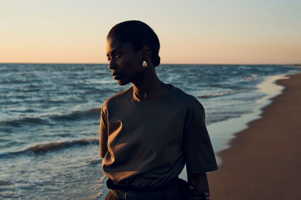 The Organic Forgyldte Hoops m. Perler - Par