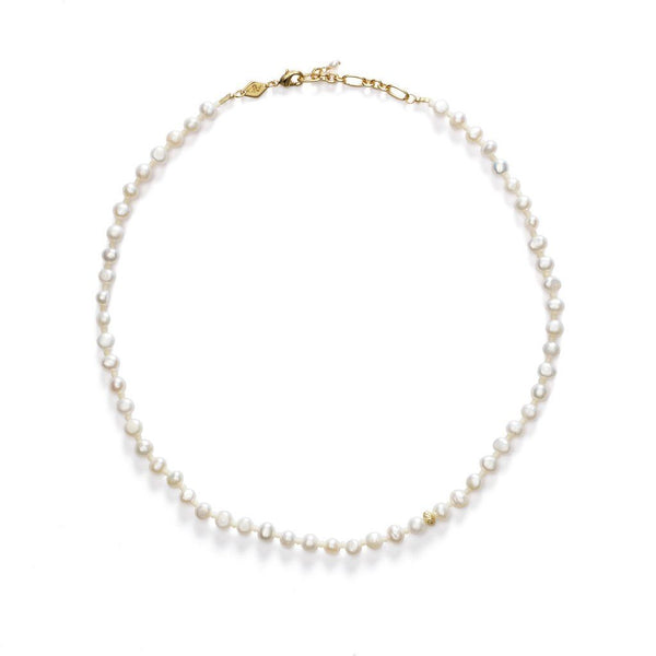 Petit Stellar Pearly Gold Plated Necklace w. Pearls