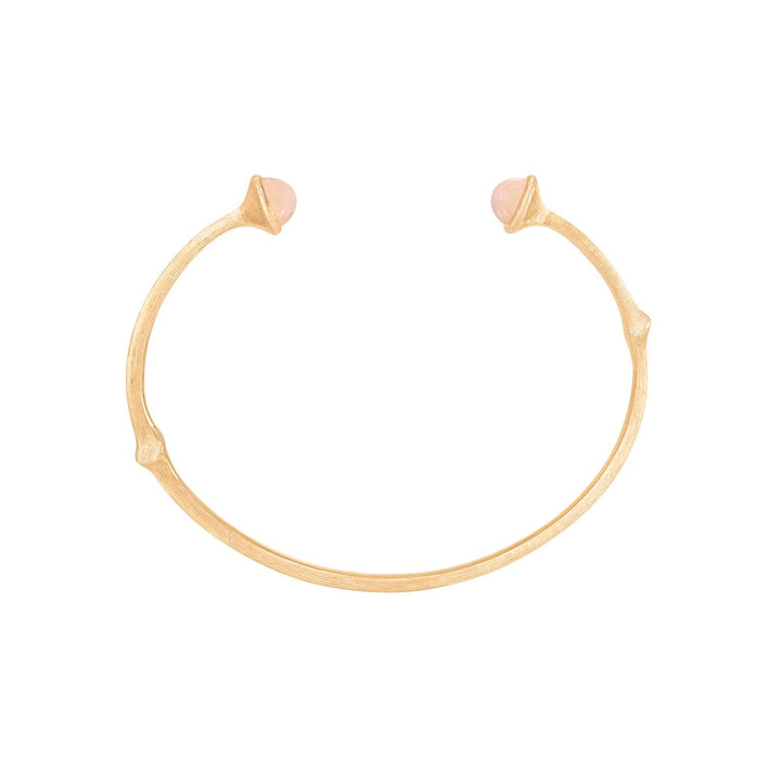 Nature 18K Gold Bangle w. Moonstone
