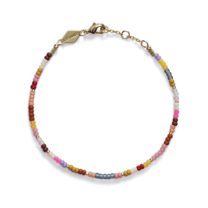 Berry Eldorado Forgyldt Armbånd m. Røde & Lyserød/Rosa Glasperler