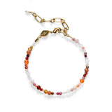 Flamingo Gold Plated Bracelet w. Mixed colours Beads & Gemstones