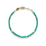 Sun Stalker Gold Plated Bracelet w. Green Oasis Beads