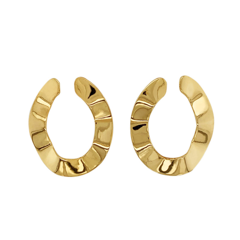 Flat Open Gold Plated Hoops