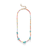 Secret Beach Gold Plated Necklace w. Beads, Jade, Amethyst & Turquoise